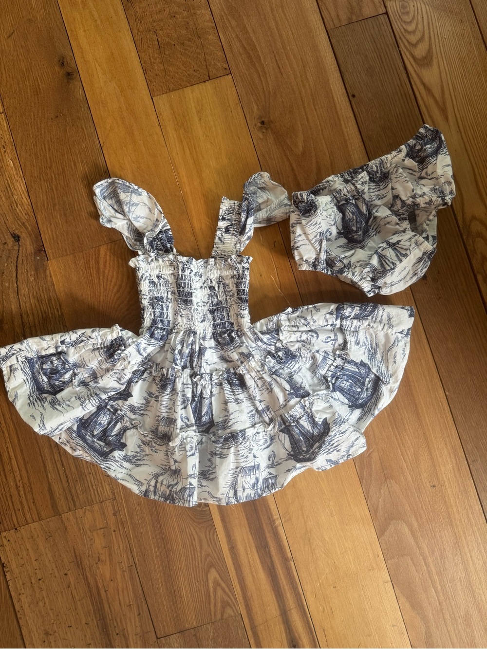 Hill House Navy and White Toile Two-Piece Dress Set